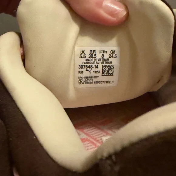 Puma Suede Sneakers Brown Pink Gum Sole Retro Y2K Skater Cute - Picture 5 of 5